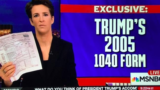 Rachel Maddow released of a portion of Donald Trump's 2005 tax return.