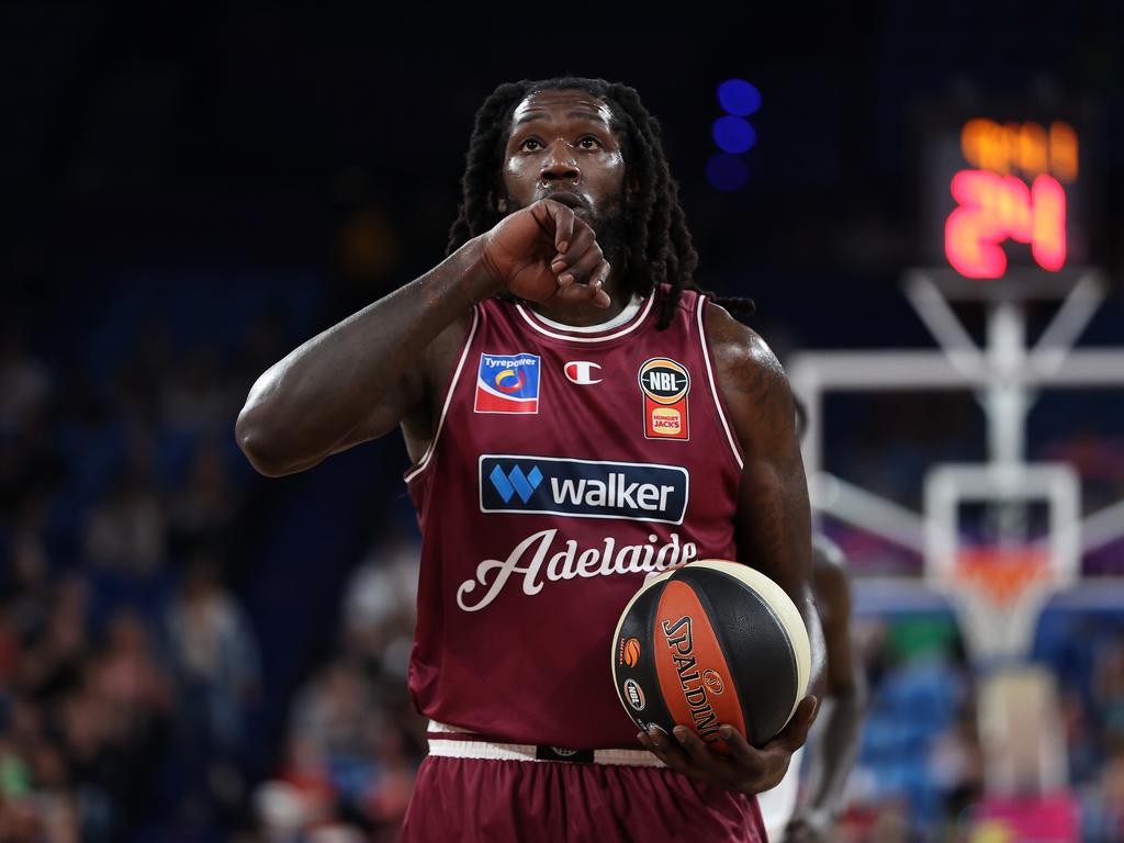 PERTH, AUSTRALIA – SEPTEMBER 22: Montrezl Harrell of the 36ers prepares to shoot a free throw during the round one NBL match between Adelaide 36ers and Sydney Kings at RAC Arena, on September 22, 2024, in Perth, Australia. (Photo by Paul Kane/Getty Images)