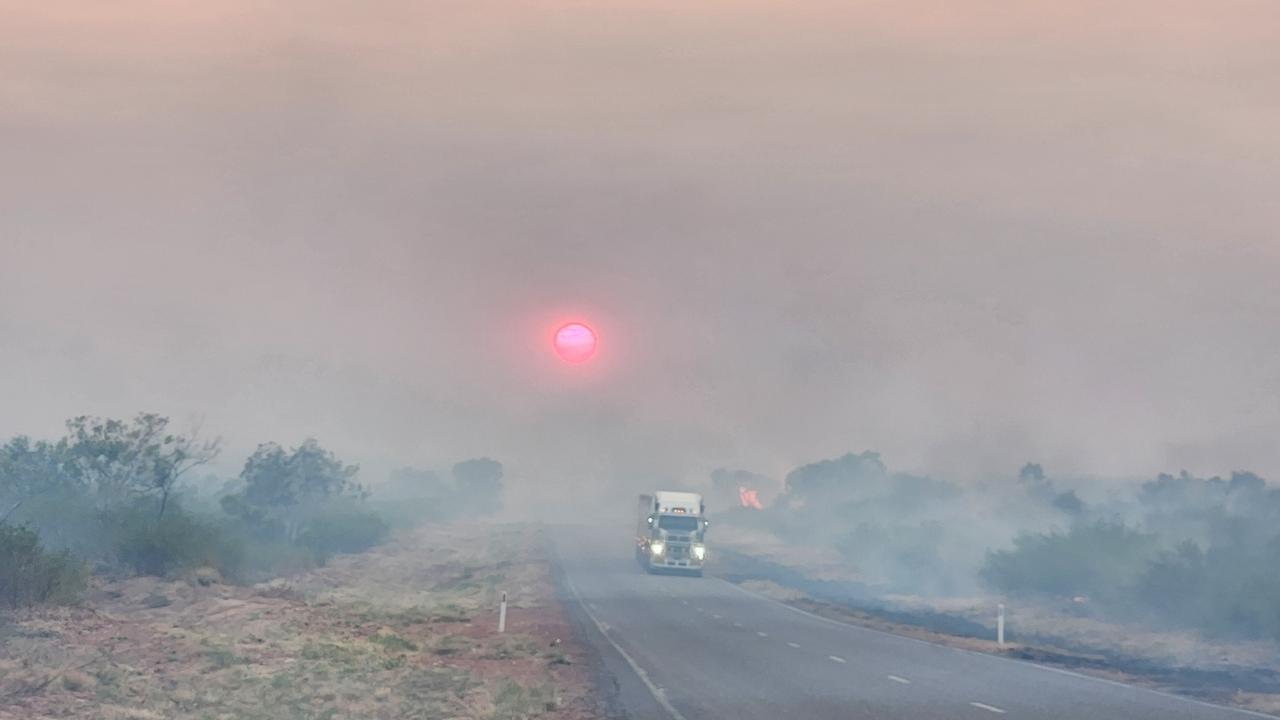 A wildfire in the Barkly region has burnt about 9300sq km. Picture: Bushfires NT