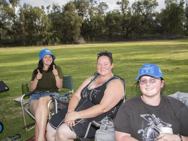 Ashlin Bernardo, Amanda Bernardo, Brenna Hyde at the 2024 Mildura Christmas Carols. Picture: Noel Fisher