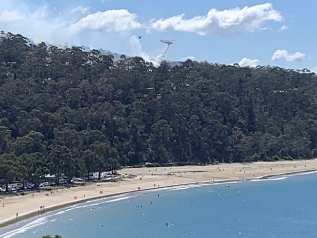 Waterbombers are being used to control a bushfire at Bonnet Hill. Picture: Eloise Abey