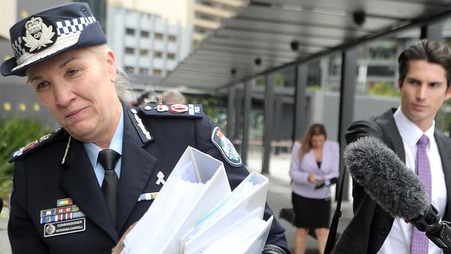 Police Commissioner Katarina Carroll before giving evidence at the inquiry last week. Picture: John Gass