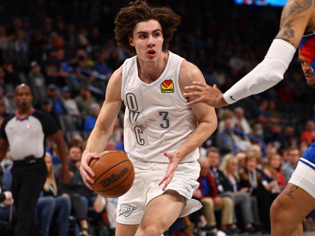 The Thunder selected Giddey with pick six of the 2021 NBA Draft. (Photo by Zach Beeker/NBAE via Getty Images)