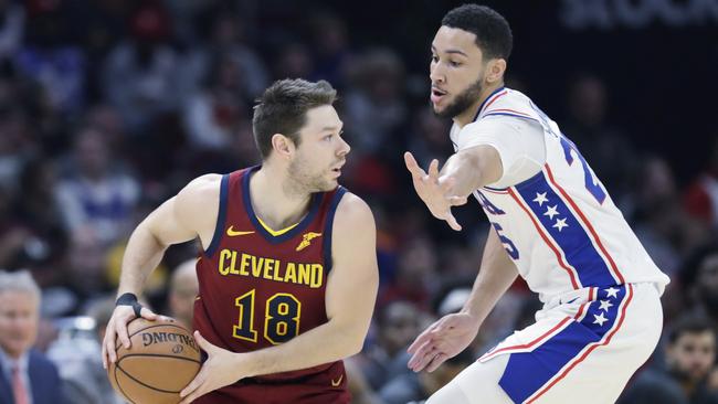 Cleveland’s Matthew Dellavedova and Philly’s Ben Simmons will team up again at the Tokyo 2020 Olympics in the Boomers’ back court. Picture: AP Photo