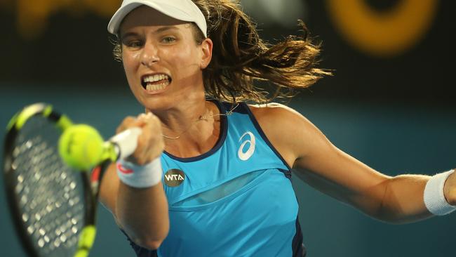 Johanna Konta crushed Eugenie Bouchard in their Sydney International semi-final.