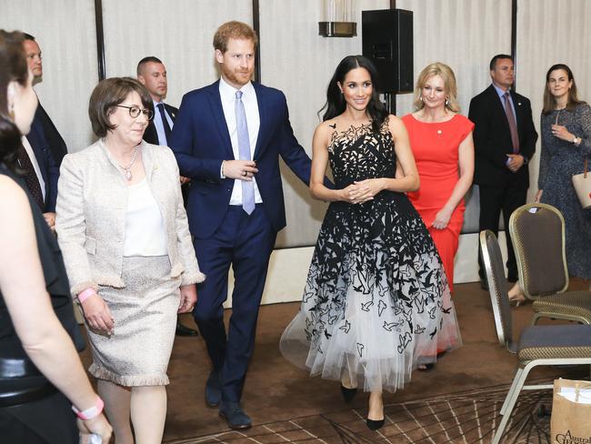 The Duke and Duchess of Sussex received a huge round of applause as they arrived at the Australian Geographic Society Awards. Picture: Dylan Robinson