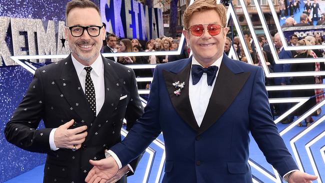 David Furnish and Elton John at the UK premiere of Rocketman in London this week. Picture: Jeff Spicer/Getty Images for Paramount Pictures