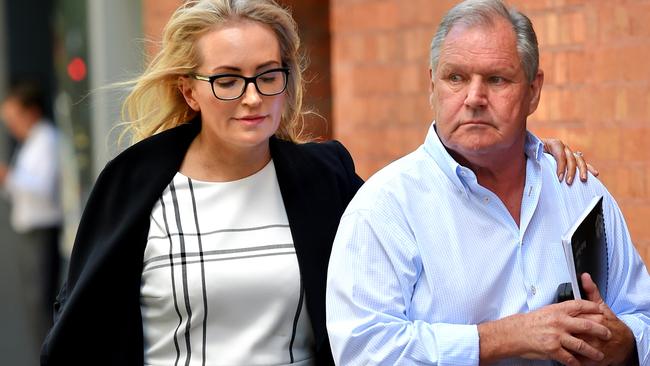 Robert Doyle with wife Emma Page-Campbell after the allegations emerged. Picture: Nicole Garmston