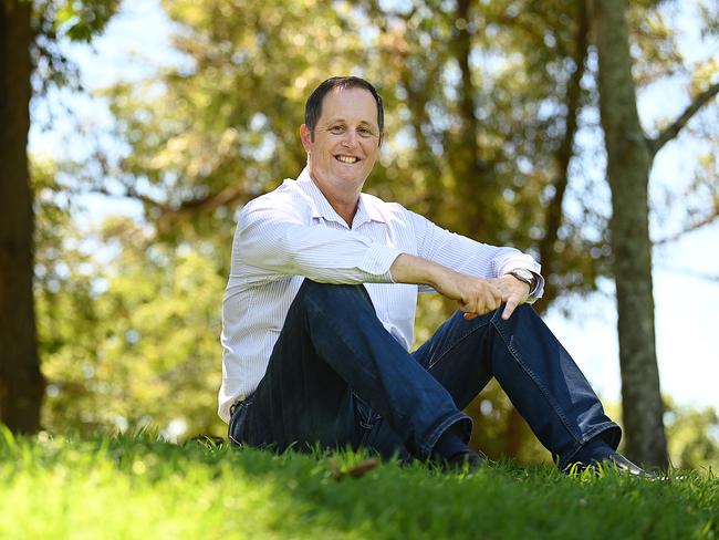 1/11/2020 : Successful Caloundra candidate Jason Hunt, at a press conference at a park in 17 Mile Rocks, Brisbane . Pic Lyndon Mechielsen