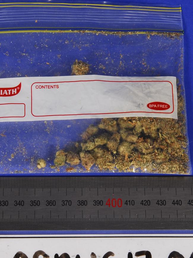 A substance believed to be marijuana seized from Michael Ibrahim’s house.