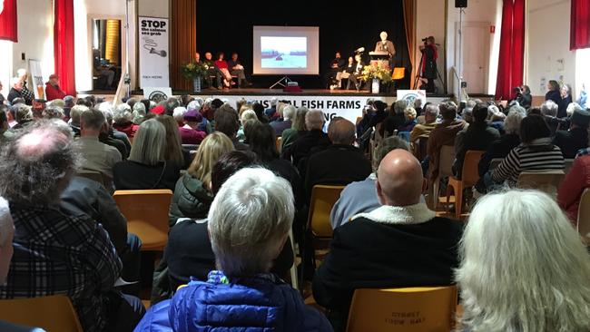 The large crowd at Cygnet’s Town Hall for the meeting. Picture: Supplied