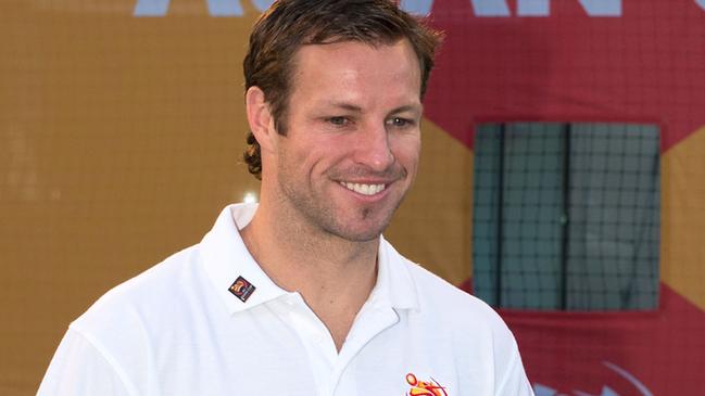 MELBOURNE, AUSTRALIA - JANUARY 09: Socceroos Captain Lucas Neill during the AFC Asian Cup 'One Year To Go' media session at Federation Square on January 9, 2014 in Melbourne, Australia. (Photo by Vince Caligiuri/Getty Images)