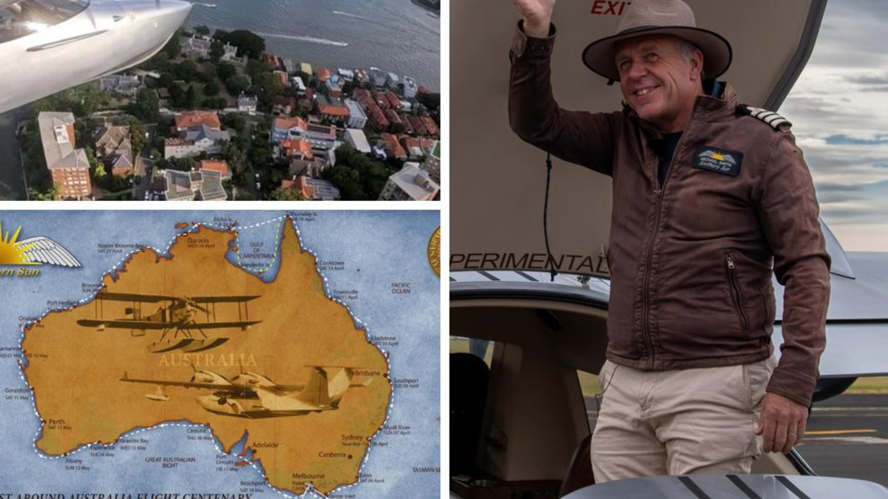 Wild map of pilot’s historic Aussie flight