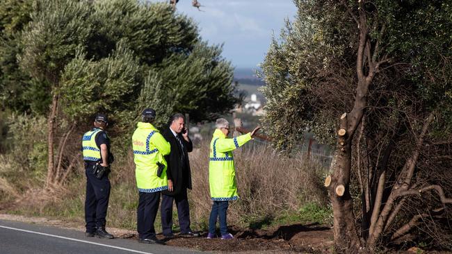 It may take weeks to determine whether bones found by the side of Paris Creek Road are human, police say. Picture: Brett Hartwig