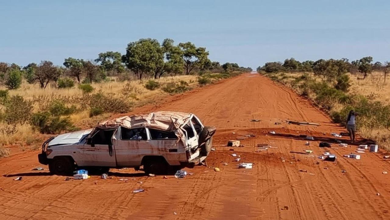 The crash on Sandover Hwy in 2023. Picture: File