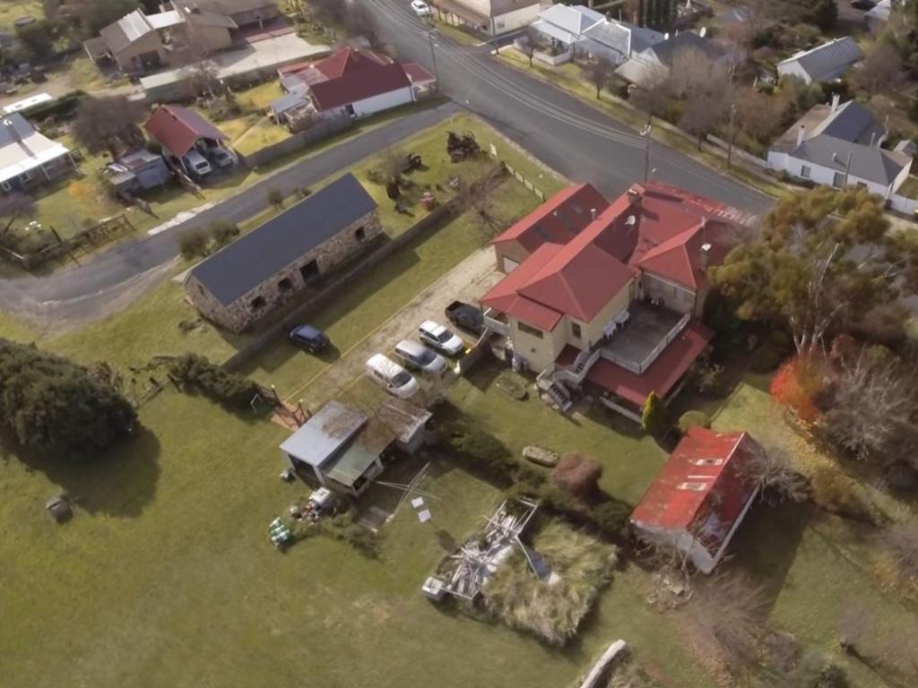 An aerial view of the historic pub in the NSW town of Carcoar. Picture: Facebook