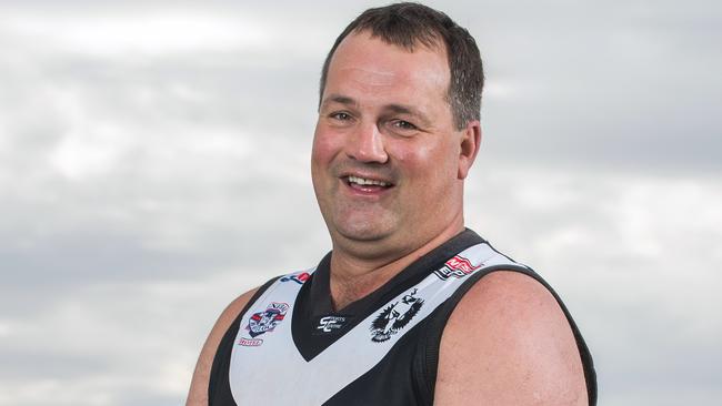 Adelaide University Football Club cult figure Darren "The Jerk" Graetz pictured ahead of his 500th game at University Oval. Picture: Tom Huntley