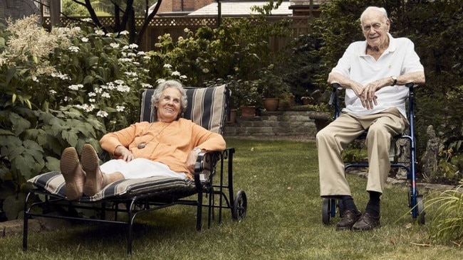 Dr Milt Michaels and his wife, Lois, relax at home in Pittsburgh. Picture: Ross Mantle/The Wall Street Journal