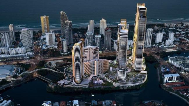 One of the major players in the second casino debate — The Star Gold Coast Masterplan Development (viewed from the West) in Broadbeach. 