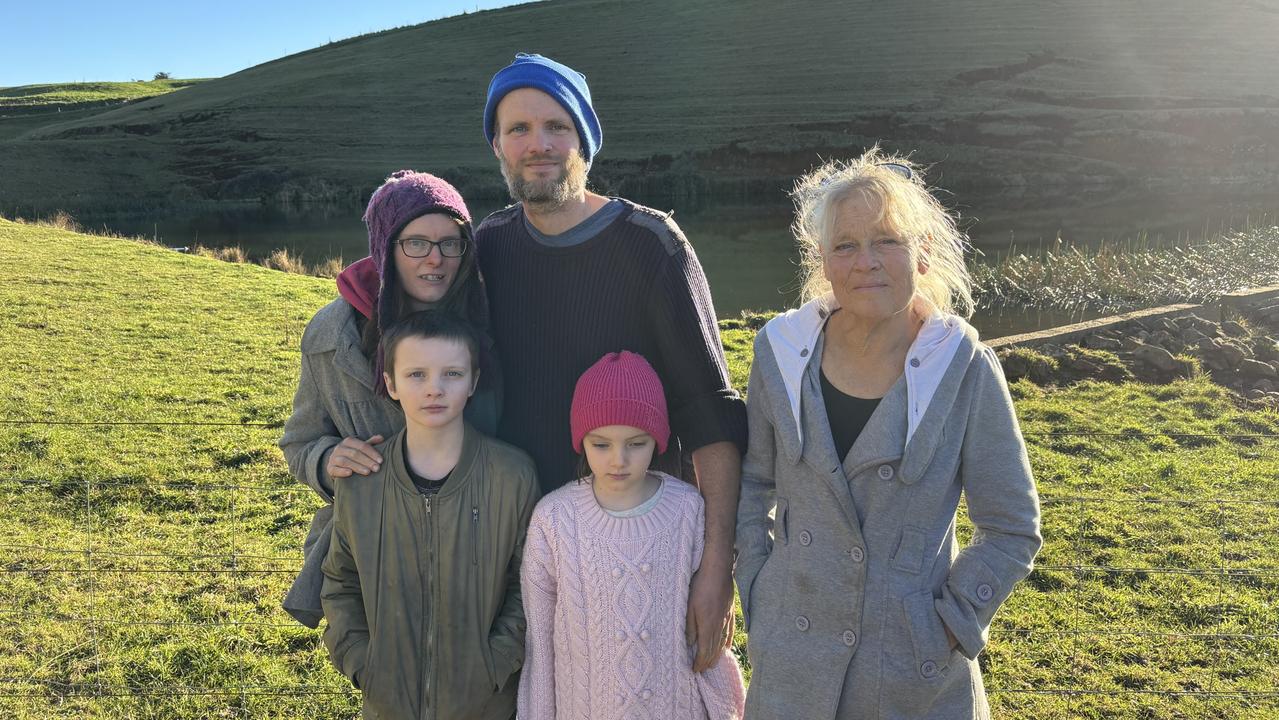 Barrie and Jessica Cole with their children Asher, 9 and Elaina, 7, alongside Tracie Davies. Picture: Simon McGuire.