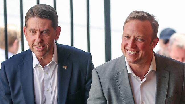 BRISBANE AUSTRALIA 01//02/24 NCA NewsWire PICTUREPremier Steven Miles and Deputy Cameron Dick arrive at 3rd Space in BrisbaneÃs Fortitude Valley to announce a significant investment in Queensland's homelessness services.Picture: Glenn Campbell/NcaNewsWire