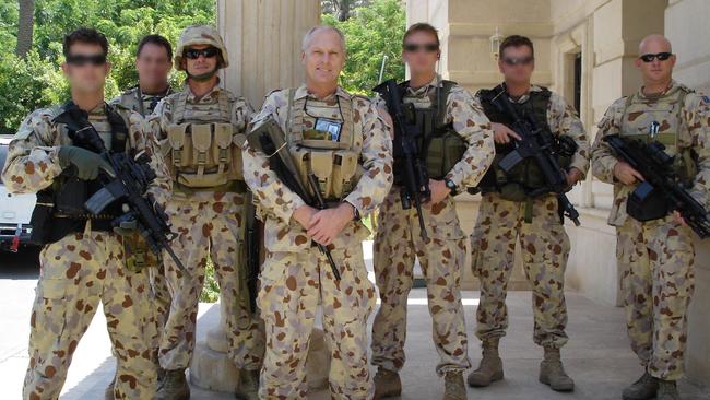 Major-General Jim Molan with his Australian personal staff in Baghdad during the Iraq war in 2005.