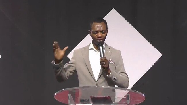 Christ Embassy Sydney pastor Marvin Osaghae declaring Covid lockdowns “are over”. Picture: Facebook