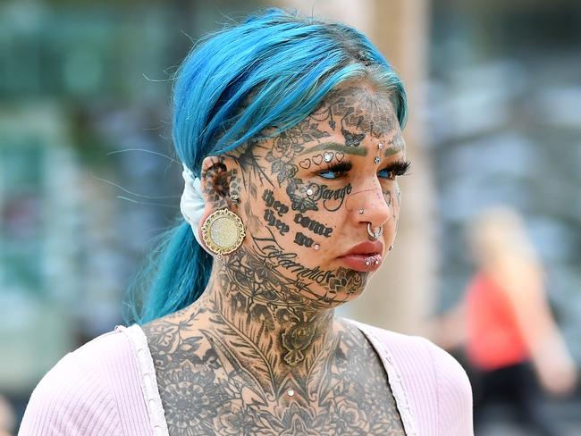 BRISBANE, AUSTRALIA - NewsWire Photos - DECEMBER 9, 2020.Capalaba 'Dragon Girl' model and Instagram-model Amber Breeana Luke leaves the District Court in Brisbane. Miss Luke is facing court on multiple counts of trafficking, possessing and supplying dangerous drugs and receiving tainted property obtained from trafficking.Picture: NCA NewsWire / Dan Peled