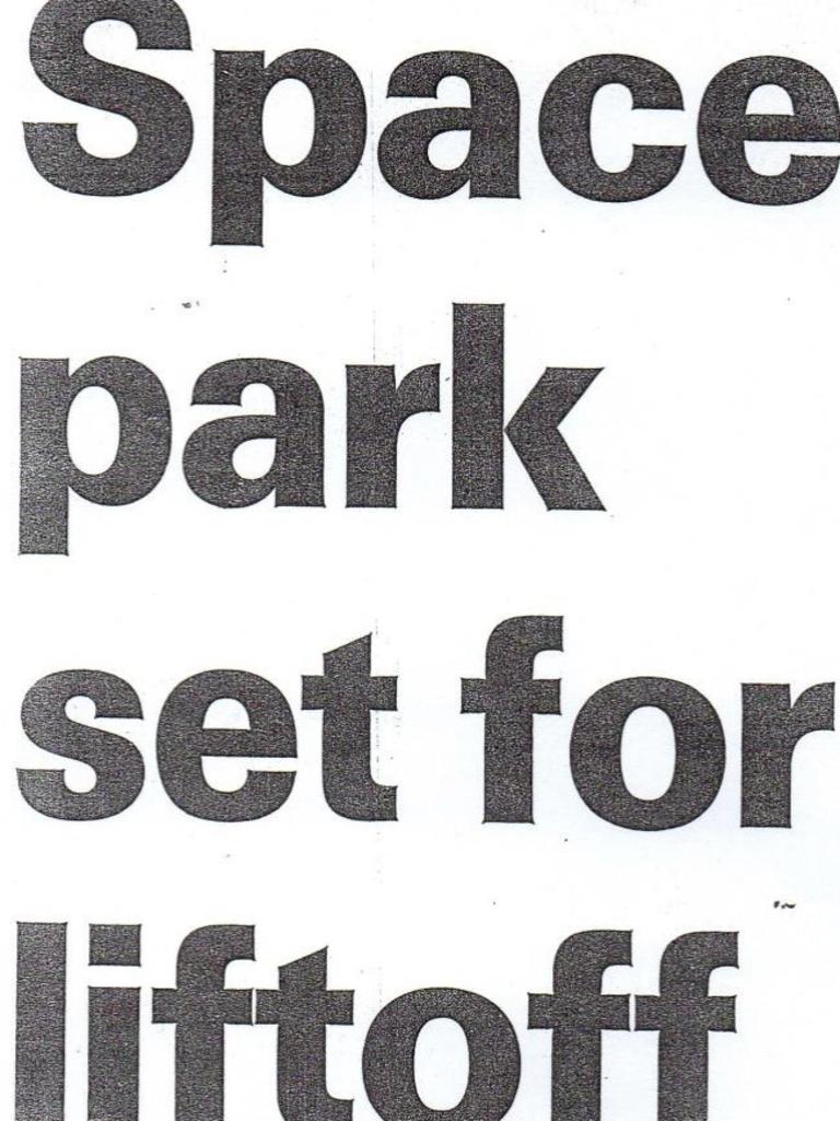 News coverage from when a space park was proposed in Peregian.