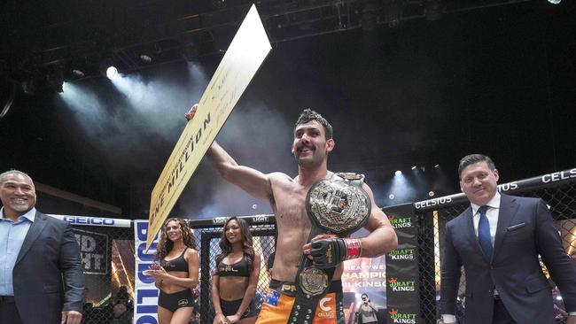 Tasmanian fighter Rob Wilkinson has completed his rise from a battler from Hobart to one of the worldÃ&#149;s best after a smashing defeat of Russian Omari Akhmedov to claim the Professional Fighters League Light-Heavyweight Championship and a monster $1.5m pay day in New York City. Picture: supplied