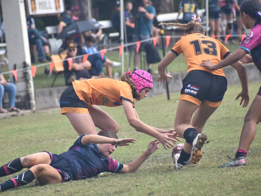 Queensland Country Rugby Championships, under-16 girls, CQ Bushrangers versus QC Barbarians, at Victoria Park, Rockhampton, on June 29, 2024.