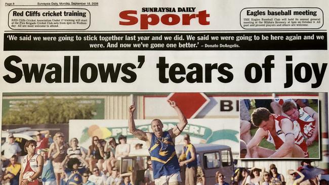 Reece Homfray’s pic of the week. Listen to the  Lowdown Podcast to find out the significance of this 2006 press clipping from the Sunraysia Football League.