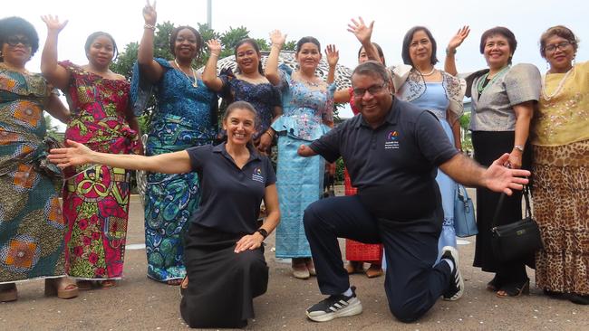 Chief executive officer Anna McDonald (bottom left) and Australia Day Council NT Chair Richard Fejo (bottom right).