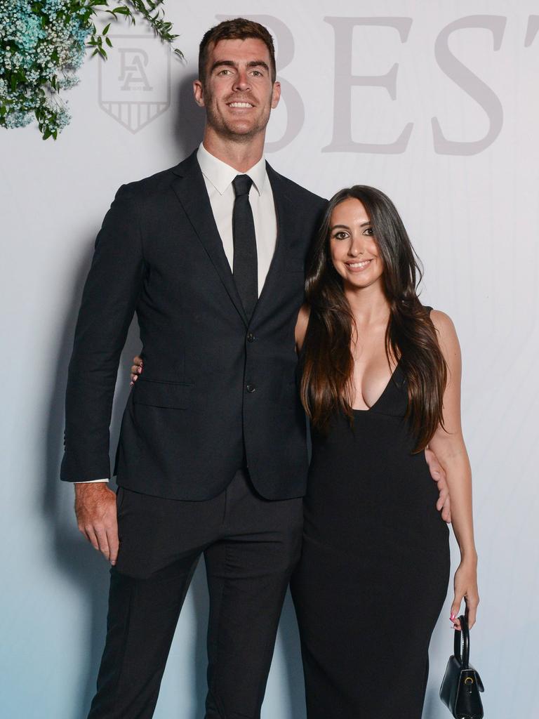 Scott Lycett and Stephanie Librandi at the Port Adelaide AFL and AFLW best and fairest at the Adelaide Convention Centre, DECEMBER 5, 2022: Picture: Brenton Edwards