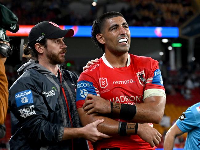 Emre Guler suffered a dislocated shoulder. Picture: NRL Imagery