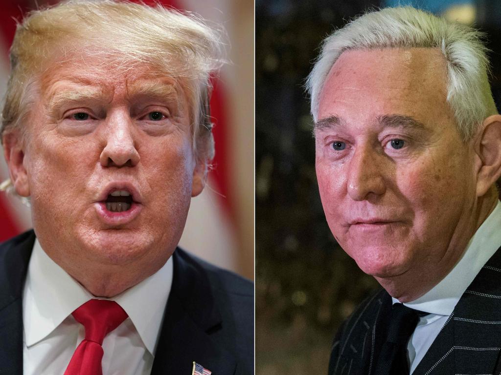 Roger Stone, an adviser to Mr Trump was arrested on January 25, 2019, under an indictment issued by the special counsel examining possible collusion with Russia. Picture: AFP