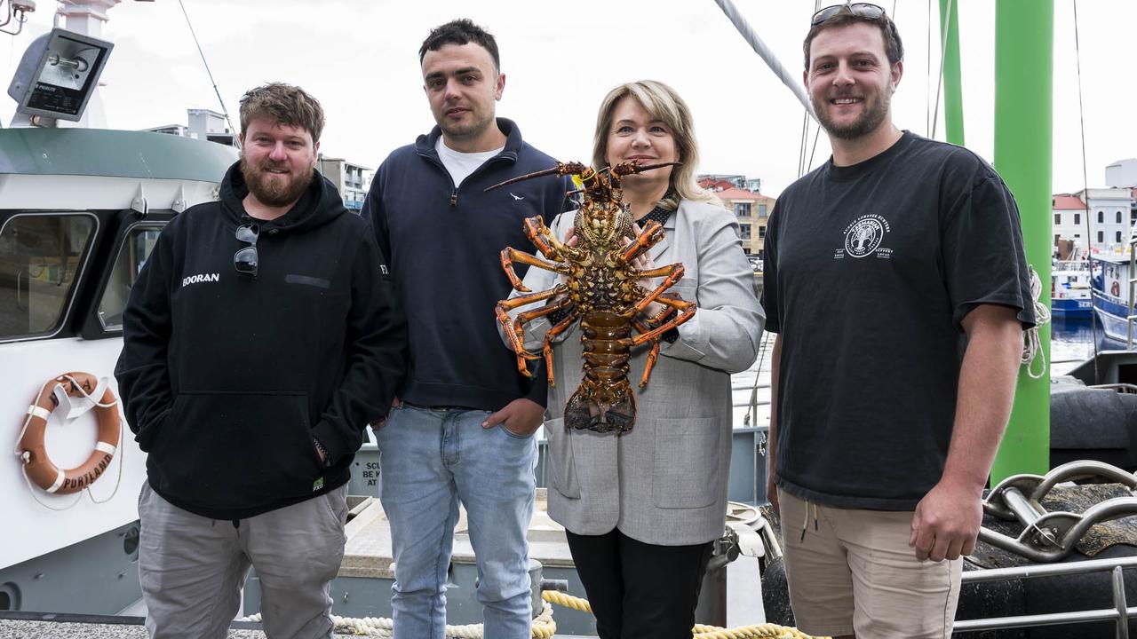 Aussie Lobster Men - Jack Tatnell from Boora, Miles Franklin from Pera, The Hon Minister Ogilvie and Bryce Way from Chieftain. Picture: Caroline Tan