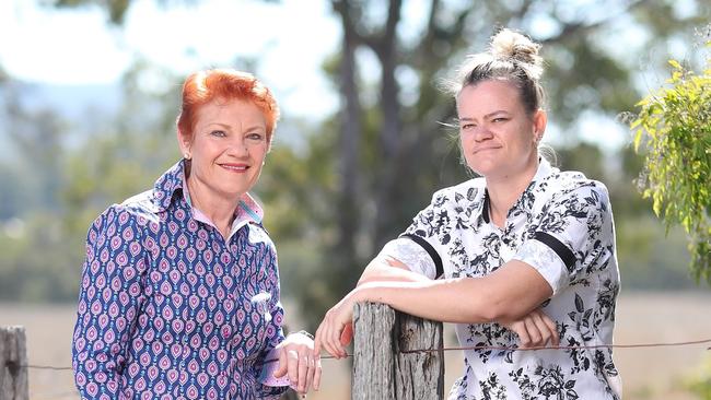 Senator Pauline Hanson and Brettlyn ‘Beaver’ Neal. Picture: Contributed