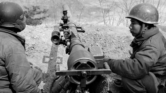 A South Korean artillery post in 1951. Picture: AFP