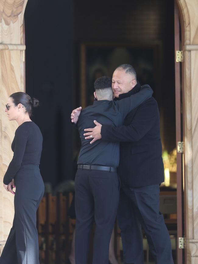 Mourners arrive at Saint Charbel's Church