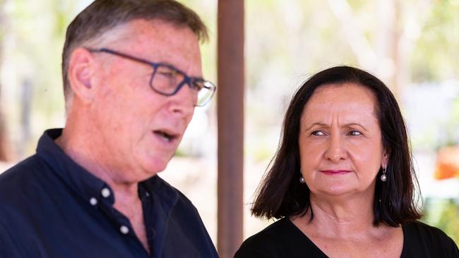 Terry Mills and Robyn Lambley during the election campaign. Photo: EMMA MURRAY