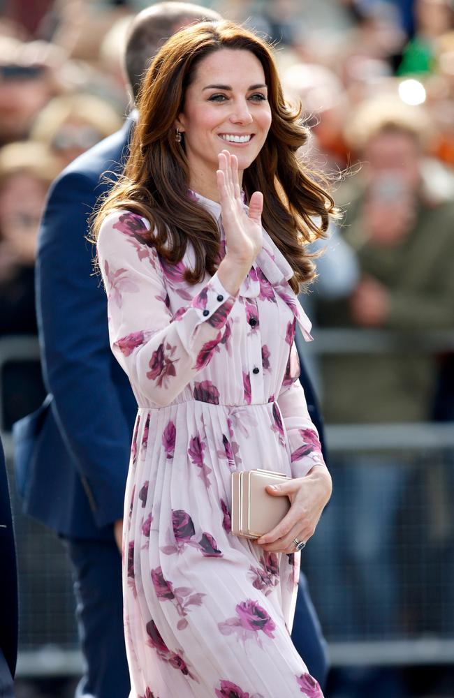 Kate steps out in a floral print frock. Picture: Getty Images