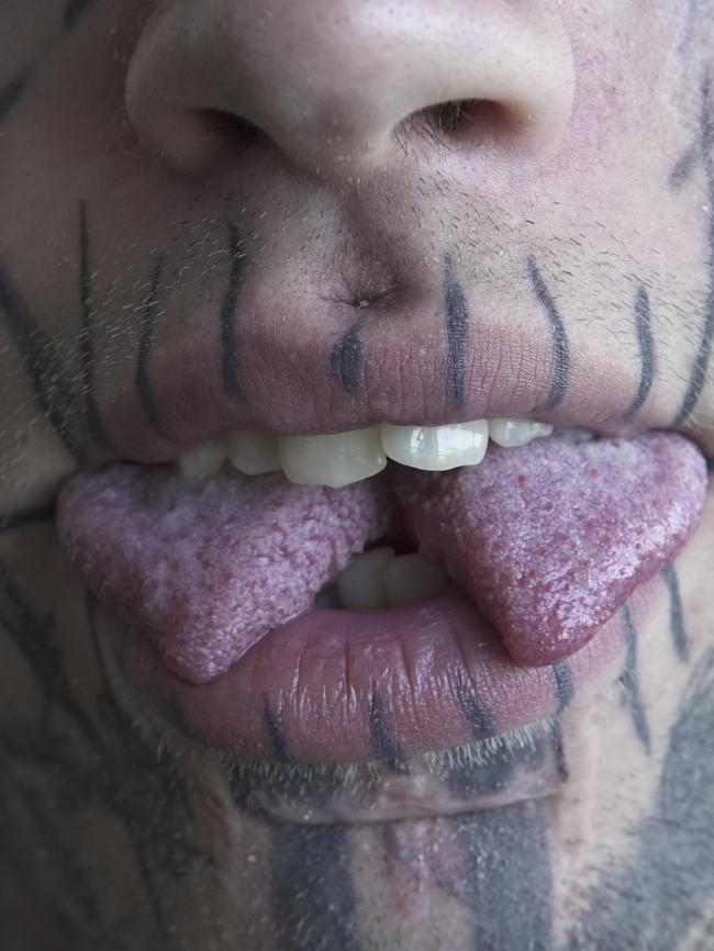 The tongues split was the most painful procedure. Picture: Alana Tompson / Barcroft / Getty Images