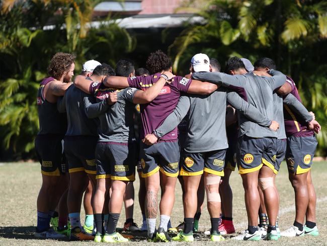 The Brisbane Broncos training at Red Hill. Pic Peter Wallis