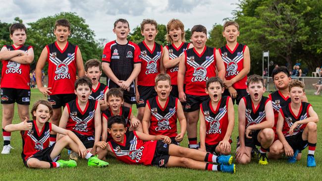 Under-10s compete in the first Darwin Buffaloes NTFL home game against Southern Districts at Woodroffe Oval. Picture: Pema Tamang Pakhrin