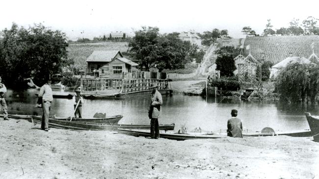 Richmond Ferry looking across the Yarra River to Punt Rd, in 1856.