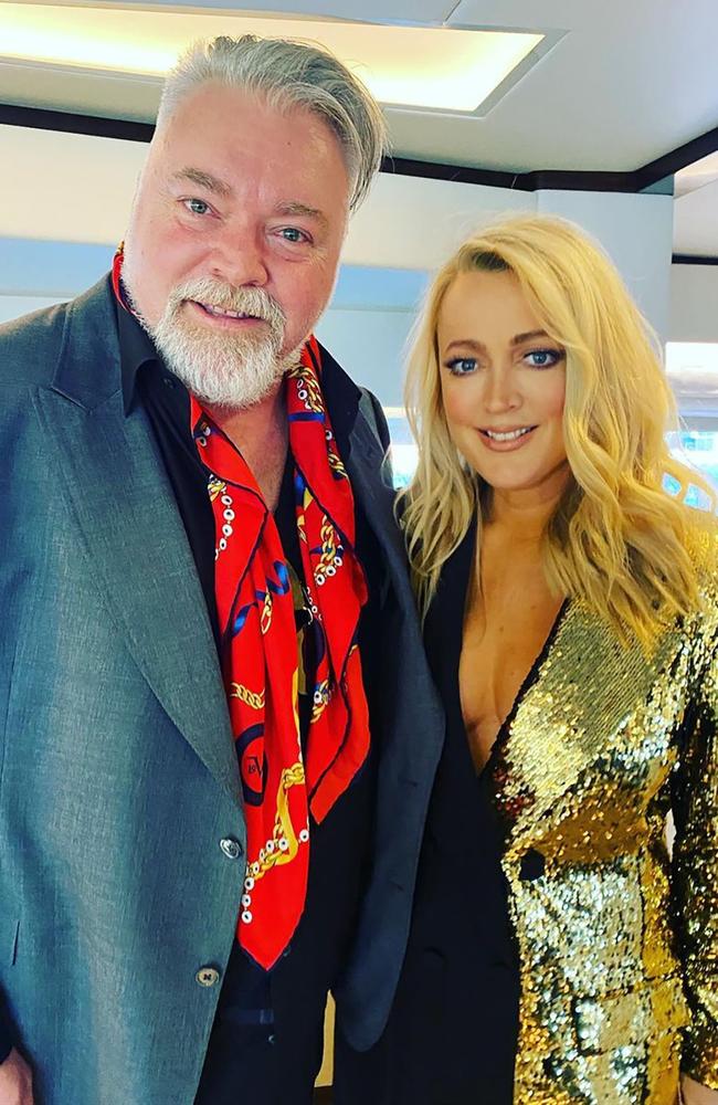 Kyle Sandilands and Jackie O celebrating his 50th birthday on Sydney Harbour.