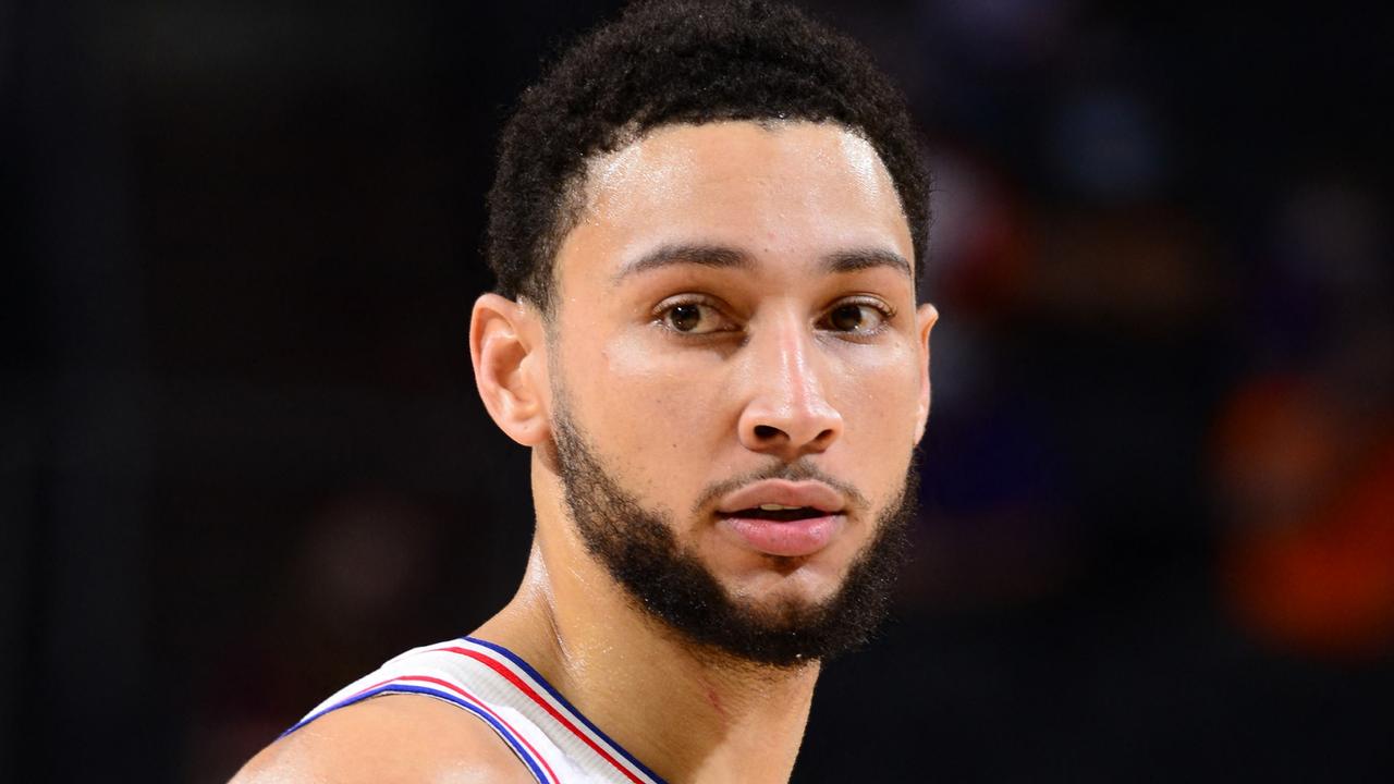 PHOENIX, AZ - FEBRUARY 13: Ben Simmons #25 of the Philadelphia 76ers looks on during the game against the Phoenix Suns on February 13, 2021 at Talking Stick Resort Arena in Phoenix, Arizona. NOTE TO USER: User expressly acknowledges and agrees that, by downloading and or using this photograph, user is consenting to the terms and conditions of the Getty Images License Agreement. Mandatory Copyright Notice: Copyright 2021 NBAE Barry Gossage/NBAE via Getty Images/AFP (Photo by Barry Gossage / NBAE / Getty Images / Getty Images via AFP)