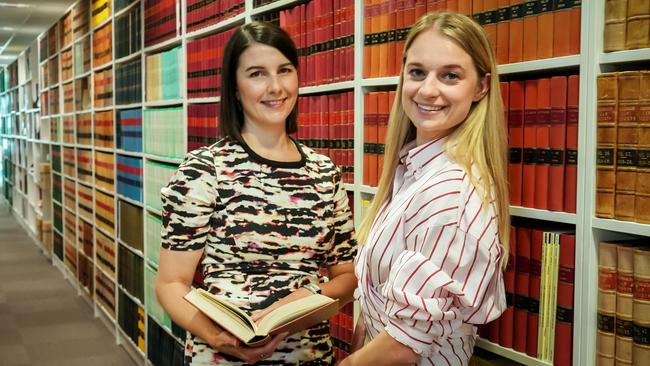 Fisher Jeffries partner Vanessa Gore and solicitor Charlotte Thomas - pic AAP/MIKE BURTON