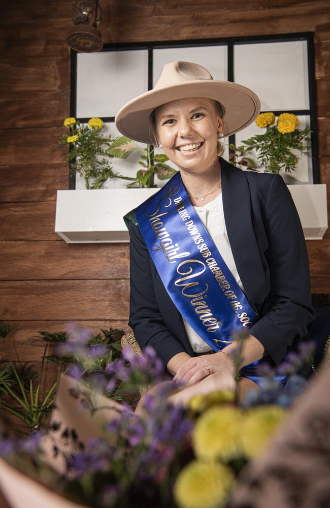 2024 Darling Downs Showgirl Madison Rawlinson of Dalby at the Toowoomba Royal Show, Saturday, April 20, 2024. Picture: Kevin Farmer